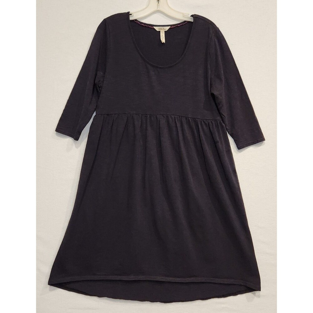 Matilda Jane Large Discovery Dress 3/4 Sleeve Black Cotton Minimalist Casual